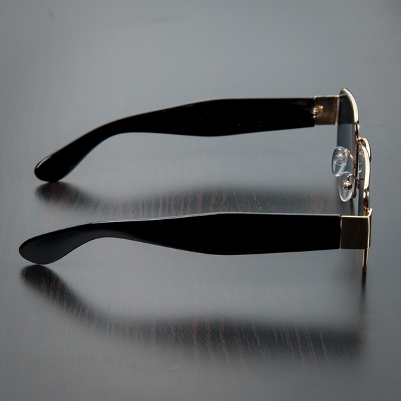 Mens Rectangle Sunglasses Gold Square Glasses - Picture 3 of 3